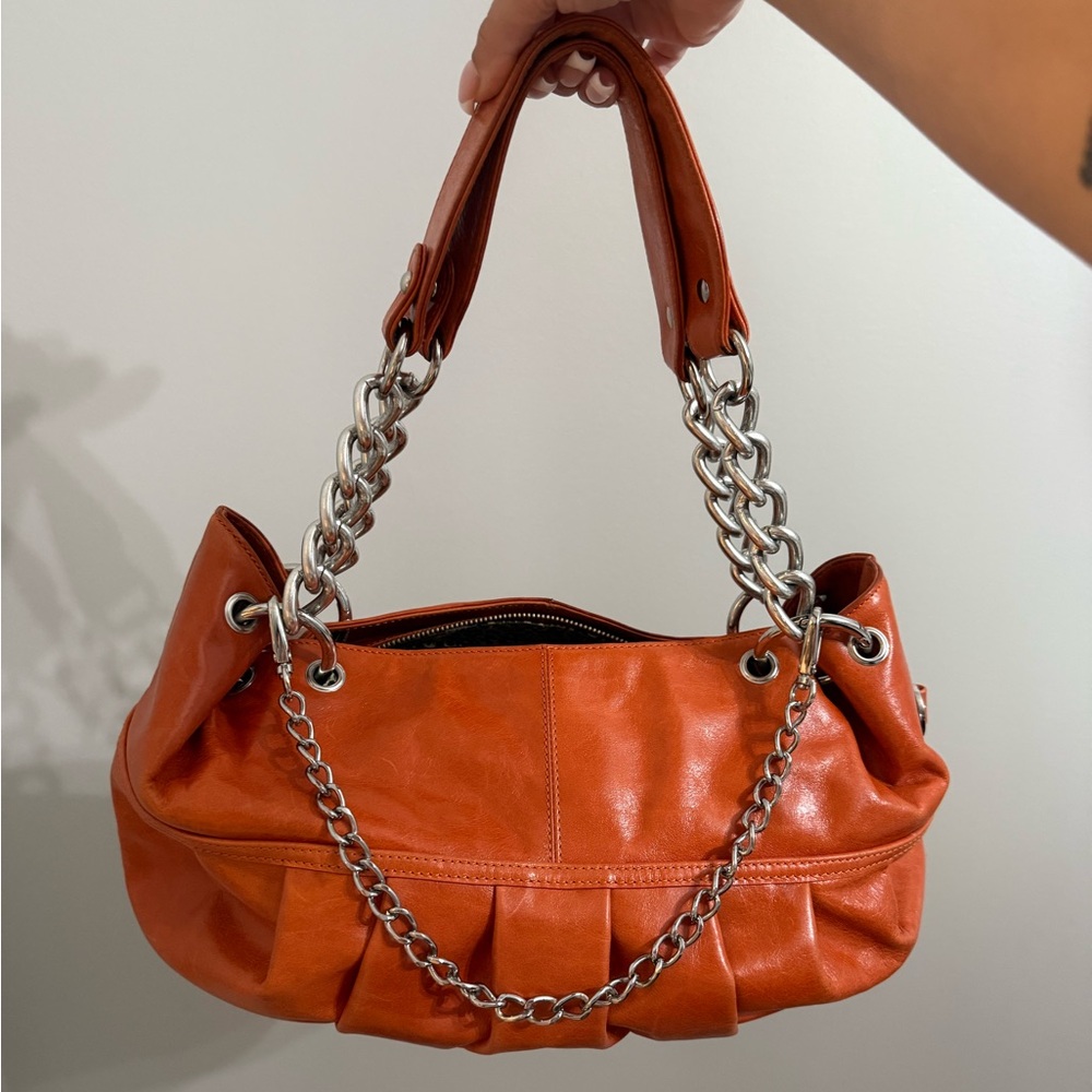 Orange Chain Strap Bag
